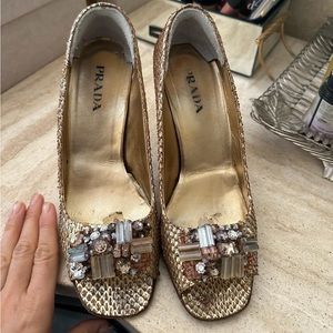 Prada crystal embellished heels